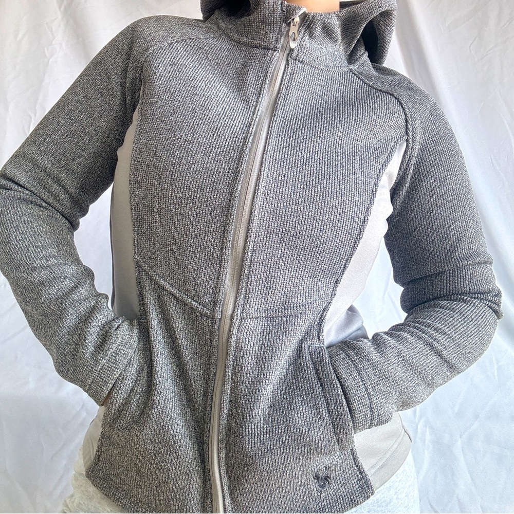 Spyder Grey Zip Up Athletic Fitted Jacket